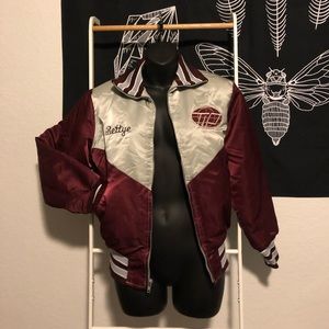 Satin bomber baseball jacket vintage, M